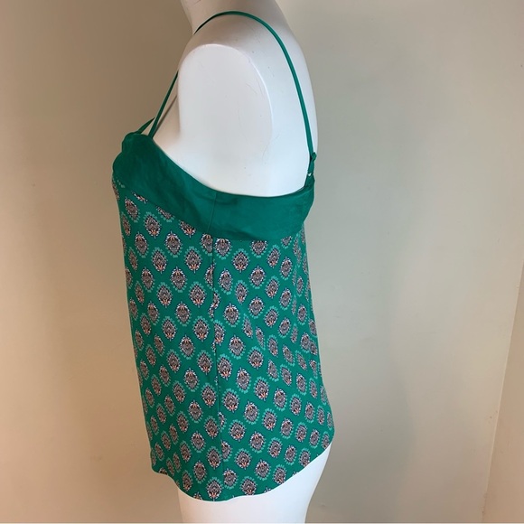 Banana Republic Factory Green Print Spaghetti Strap Casual Top- XS - Picture 3 of 10